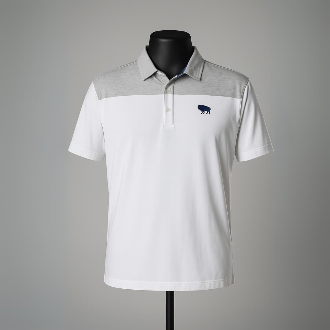 The Comfy-Cool™ Polo — White Glacier – Lone Buffalo Golf