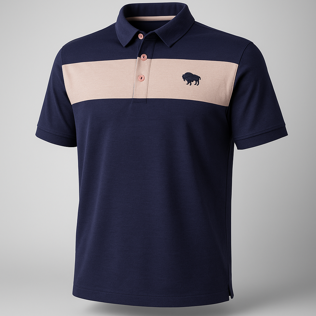 The Comfy-Cool™ Polo — Navy Sandbar – Lone Buffalo Golf