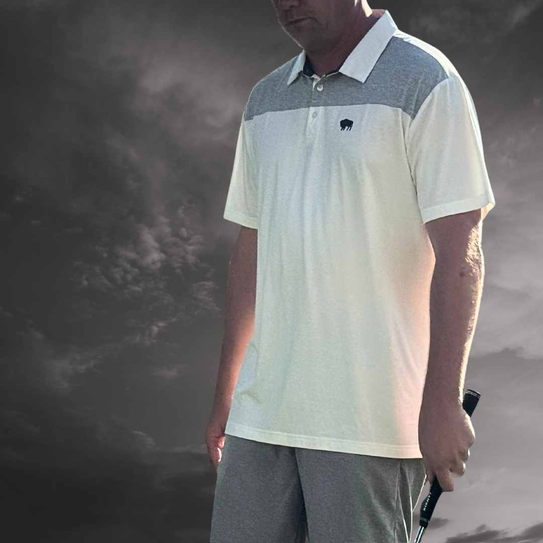 Golfer wearing breathable bamboo polo – soft golf shirt for hot rounds and casual comfort