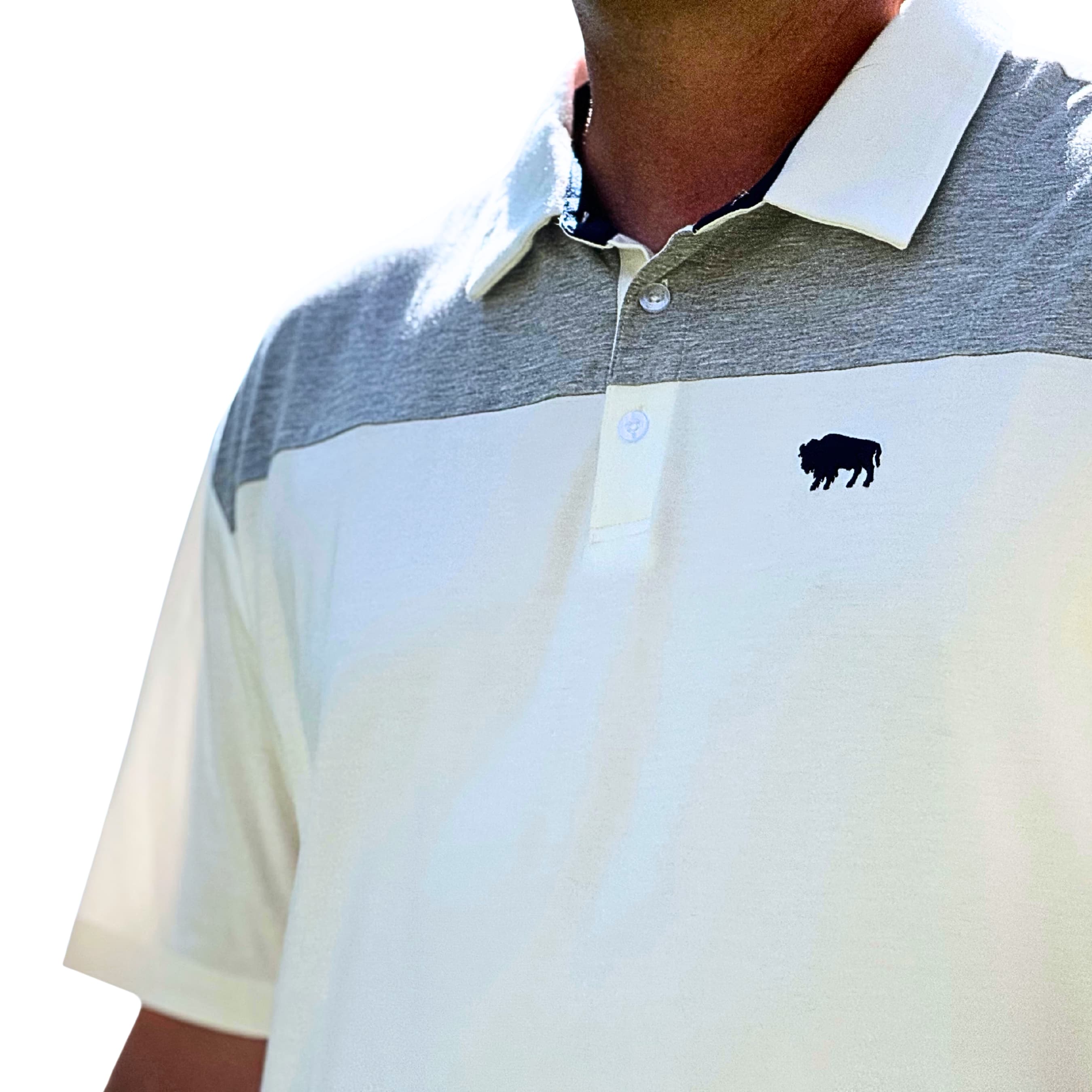The Comfy-Cool™ Polo — White Glacier – Lone Buffalo Golf